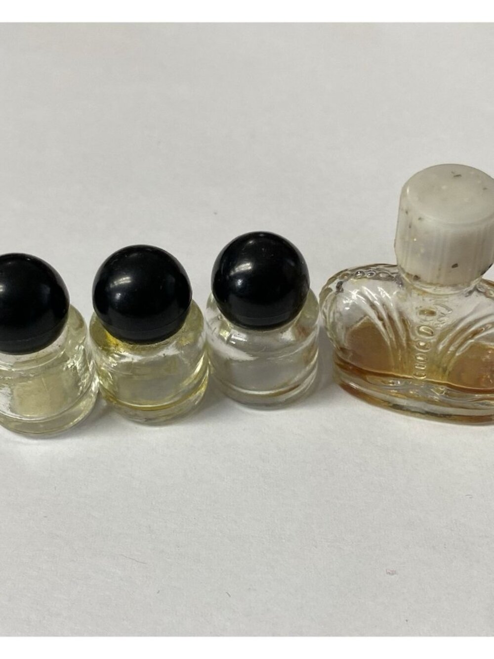 Lot of 4 Clear Glass Splash Prince Matchabelli Crown Bottle Wind Song EMPTY